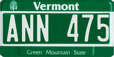 VT license plate ANN475