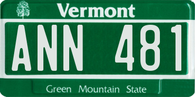 VT license plate ANN481