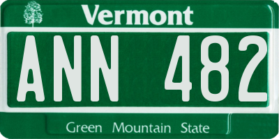 VT license plate ANN482