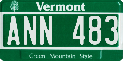 VT license plate ANN483