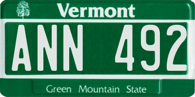 VT license plate ANN492