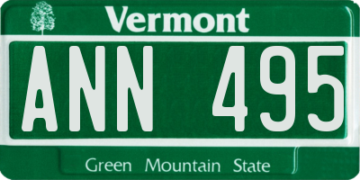 VT license plate ANN495