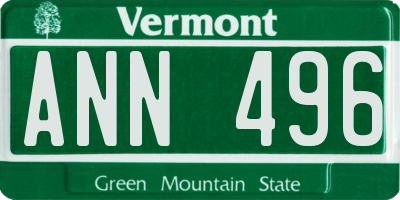 VT license plate ANN496
