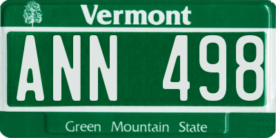 VT license plate ANN498