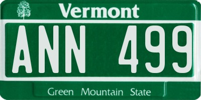 VT license plate ANN499