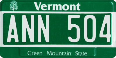 VT license plate ANN504
