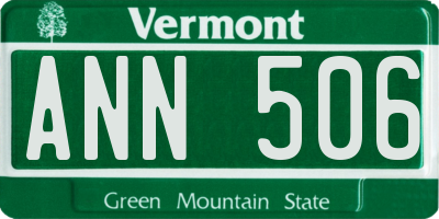 VT license plate ANN506