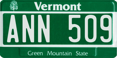 VT license plate ANN509