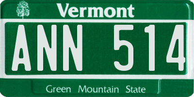 VT license plate ANN514