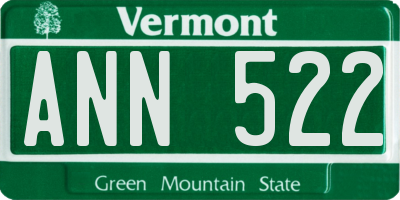 VT license plate ANN522