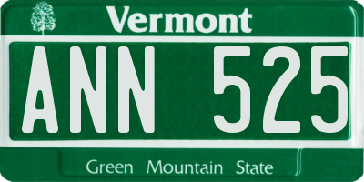 VT license plate ANN525