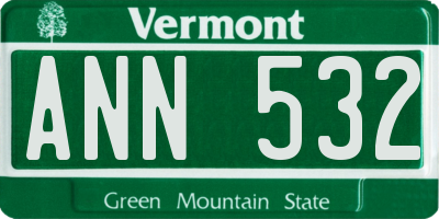 VT license plate ANN532
