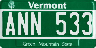 VT license plate ANN533