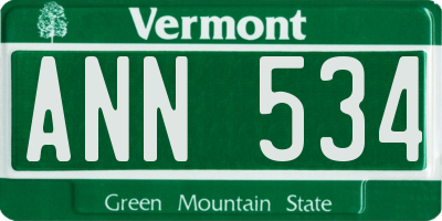 VT license plate ANN534