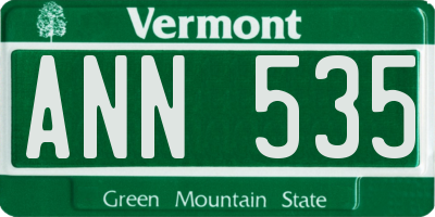 VT license plate ANN535