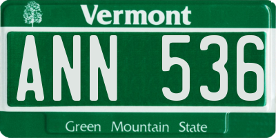 VT license plate ANN536