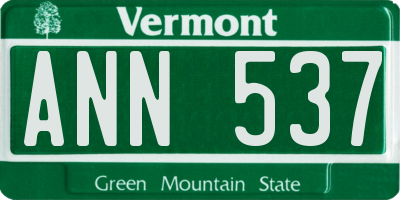 VT license plate ANN537