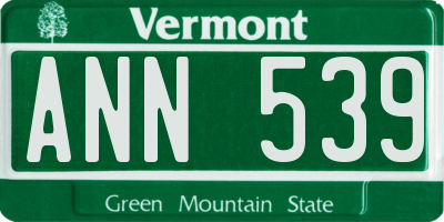 VT license plate ANN539