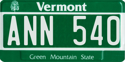 VT license plate ANN540