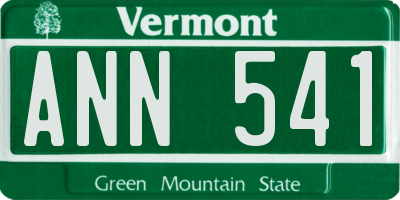 VT license plate ANN541