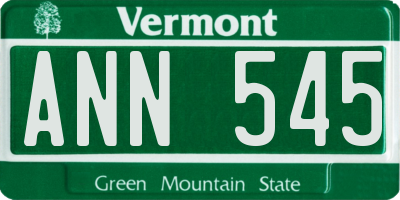VT license plate ANN545
