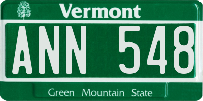 VT license plate ANN548