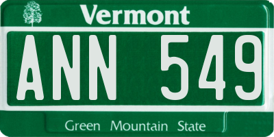 VT license plate ANN549