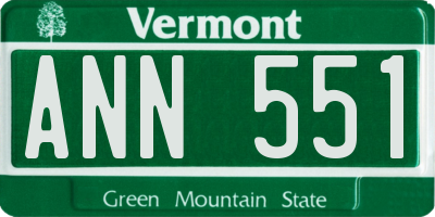 VT license plate ANN551