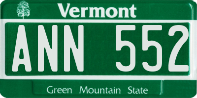 VT license plate ANN552
