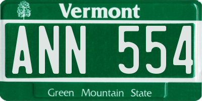 VT license plate ANN554
