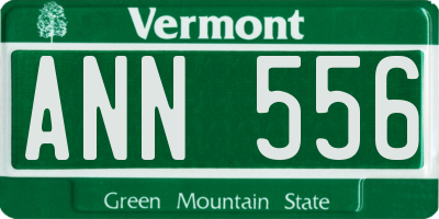 VT license plate ANN556
