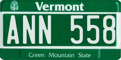 VT license plate ANN558