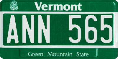 VT license plate ANN565