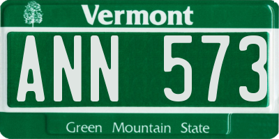 VT license plate ANN573