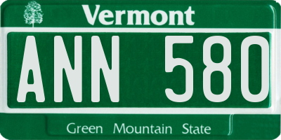 VT license plate ANN580