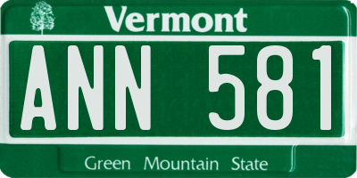 VT license plate ANN581