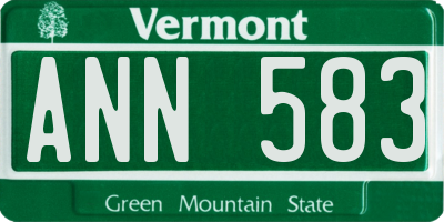 VT license plate ANN583