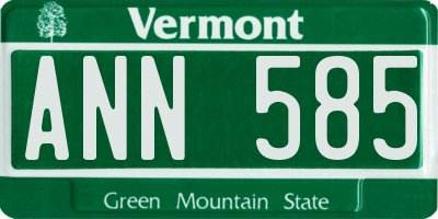 VT license plate ANN585