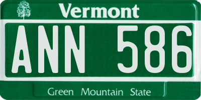 VT license plate ANN586