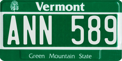 VT license plate ANN589