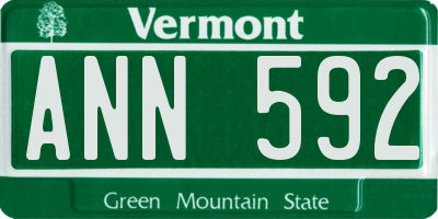 VT license plate ANN592