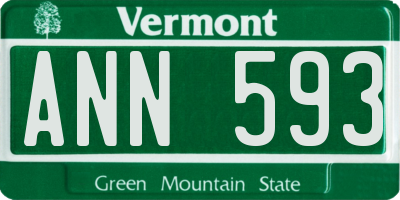 VT license plate ANN593