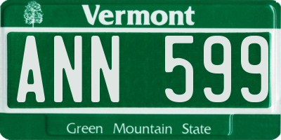 VT license plate ANN599