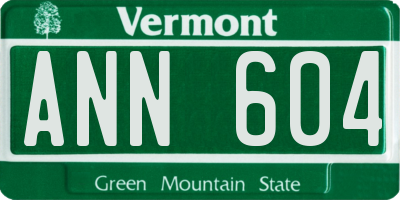 VT license plate ANN604
