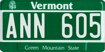 VT license plate ANN605