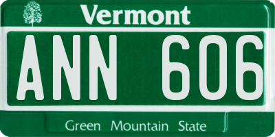 VT license plate ANN606