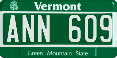 VT license plate ANN609