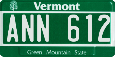 VT license plate ANN612