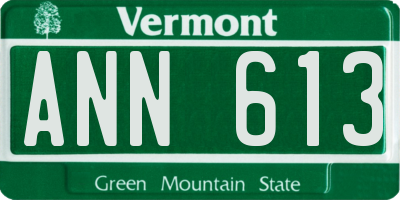 VT license plate ANN613
