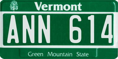 VT license plate ANN614